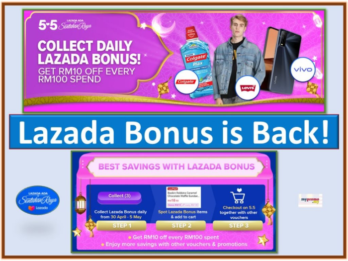Bonus Dadakan Lazada cara mendapatkan via banner stiker kado